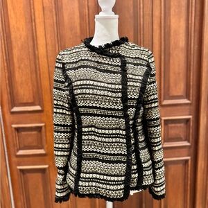 Moon River Black and Gold Textured Jacket